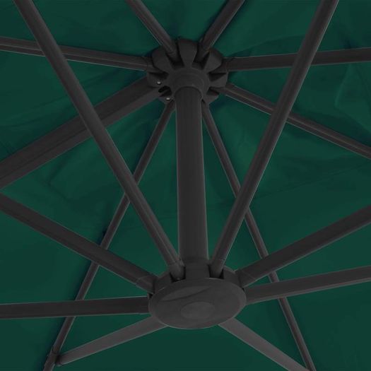 Cantilever Umbrella with Aluminium Pole Green 300x300 cm