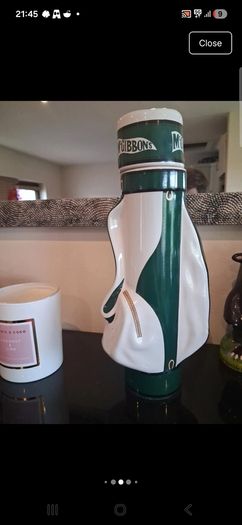 Stunning vintage McGibbon's ceramic golf bag whiskey decanter