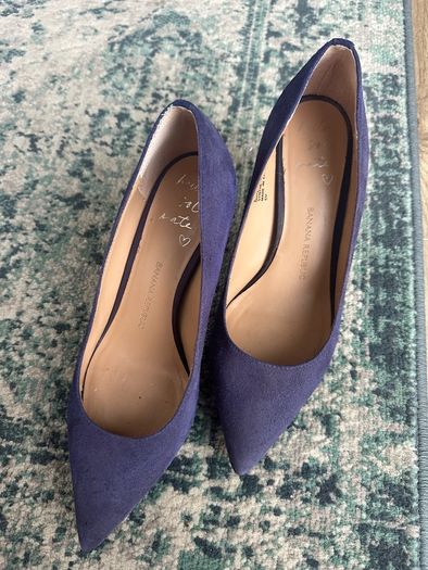 purple suede heels
