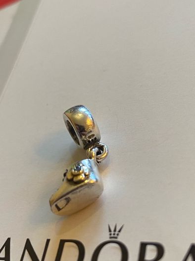 Pandora Charm it's a baby boy bootie with Gold and blue CZ