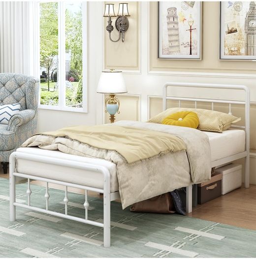 3ft Single Bed Frame with Victorian Headboard and Footboard