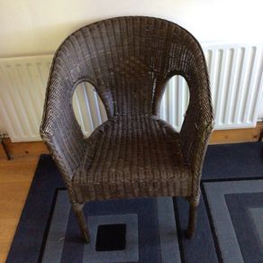 Dark Brown Wicker Tub Chair