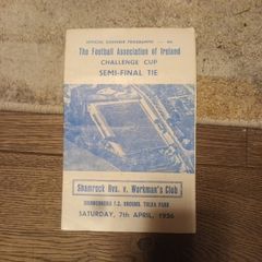 Programme 1956 FAI Cup SF Shamrock Rovers v Workman's Club