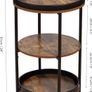 Industrial Nordic End Table, 3-Tier Round Side Table with Storage Shelf Edge Protection Tray, Sturdy Metal Frame Coffee Table Bedside Table for Living Room Bedroom Small Spaces MULTIPLE COLOURS AVAILABLE (FREE POSTAGE) Image 3