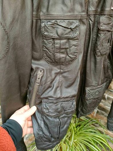 Men's Vintage Style Superdry leather jacket  Size L
