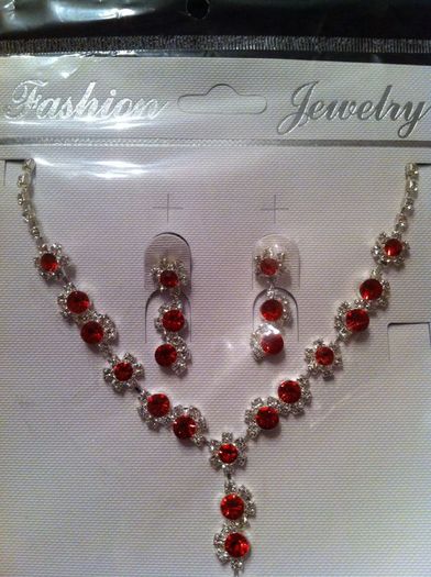 Two sets of bling bling necklaces & matching drop earrings