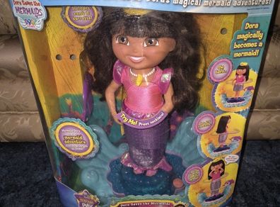 Nickelodeon Dora the Explorer Sparkle & Twirl Mermaid Dora doll 2007 (Working)