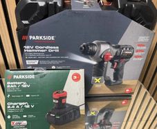 Parkside Performance 12V Cordless Brushless Hammer Drill And Accessories. Indoor Outdoor Maintenance DIY Concrete Demolition Building