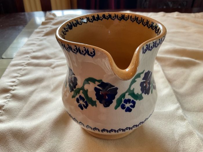 Nicholas Mosse two pansy jugs .  Both 4 inches  in height