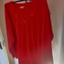 Red embroidered velvet long sleeve blouse size UK20 EU48 Postage included Image 3