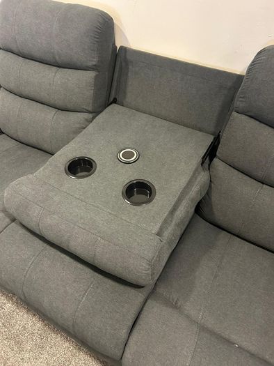 MESSIVE SALE ON RECLINER COUCHES.Drop down cupholders with  wireless chargers and USB ports. Corner Couches and 3+2 sets instock