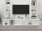 Wall-mounted TV Cabinets 4 pcs White Chipboard