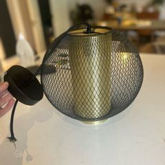 The Lighting Book  NIELLO matte black and brass mesh ceiling pendant