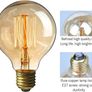 Vintage Edison Light Bulb, Dimmable Vintage Light Bulbs 40W E27 Screw Decorative Spiral Filament Bulbs Soft G80 220V Warm White Lights 6 Pack (FREE POSTAGE) Image 3
