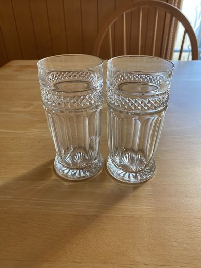 Vases (glass) x 2 (5.5 inches tall)