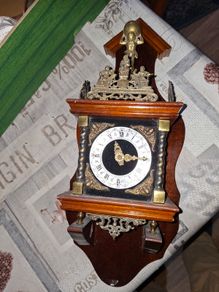 Working Vintage Atlas mechanical Wall Clock converted to battery, Postage Available or collection