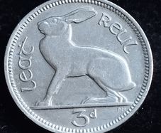 Ireland - 1967 - 3 Pence - Hare - AU - KM.12a - [#2051]
