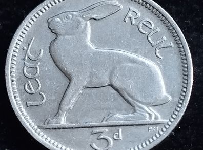 Ireland - 1967 - 3 Pence - Hare - AU - KM.12a - [#2051]