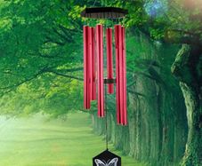 Wind Chimes Outdoor w/Butterfly Sign Memorial Windchimes Great Wind Chime Gifts Soothing Melodic Tones & Bamboo/Aluminum Chime for Garden Home or Yard-33 inches In Length