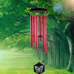 Wind Chimes Outdoor w/Butterfly Sign Memorial Windchimes Great Wind Chime Gifts Soothing Melodic Tones & Bamboo/Aluminum Chime for Garden Home or Yard-33 inches In Length