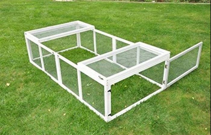 Carrot Rabbit Hutch Outdoor Run for Small Animal Enclosure and Rabbit Enclosure 180 x 90 cm Grey / White (FREE POSTAGE)
