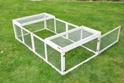 Carrot Rabbit Hutch Outdoor Run for Small Animal Enclosure and Rabbit Enclosure 180 x 90 cm Grey / White (FREE POSTAGE)