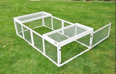 Carrot Rabbit Hutch Outdoor Run for Small Animal Enclosure and Rabbit Enclosure 180 x 90 cm Grey / White (FREE POSTAGE)