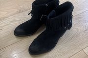 Black Fringe Ankle Boots