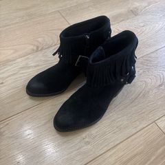 Black Fringe Ankle Boots