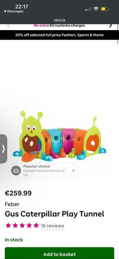 Gus Caterpillar Play Tunnel - Rare
