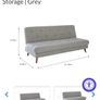 Grey sofa bed Image 3