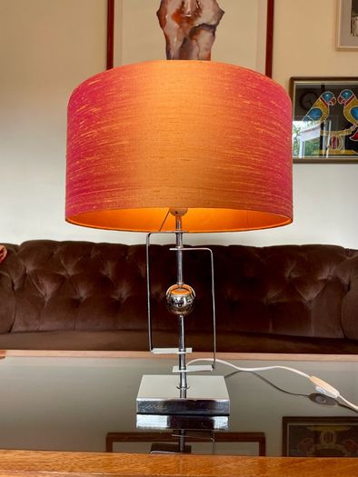 Stylish Italian Style Repro Chrome Space Age MCM Table Lamp