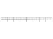 Garden Fence with Hoop Top Steel 13.6x0.8 m Black