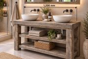 Handmade Aged Driftwood Style Bathroom Vanity Unit
