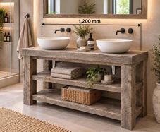 Handmade Aged Driftwood Style Bathroom Vanity Unit