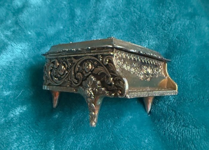 Vintage Grand Piano Jewelry Box, Gold Tone with Red Velvet Japan