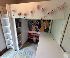 IKEA High Sleeper Bed with Desk, Wardrobe & Storage