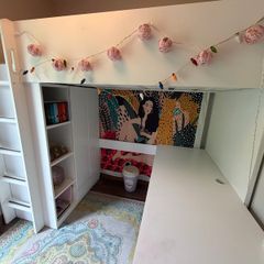 IKEA High Sleeper Bed with Desk, Wardrobe & Storage