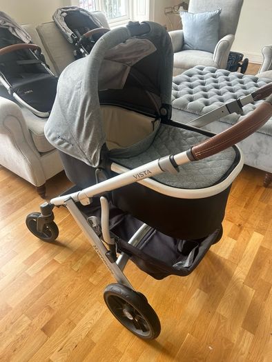 UPPAbaby Vista (2018) Complete Double Buggy Setup (Soft Grey / Gregory)