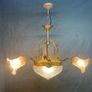FLASH SALE ! Was 450 now 350 ! Beautiful Antique Art Deco Three Branch French Chandelier. Image 8