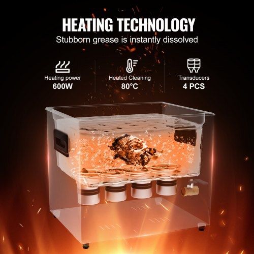 10L Ultra Sonic Cleaner, 240W Digital Ultrasonic Cleaning Machine with Gentle Mode & Upgraded Degassing, 40kHz Industrial Ultrasound