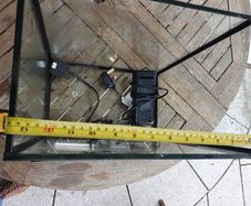 aquarium, filter pump,  and heater