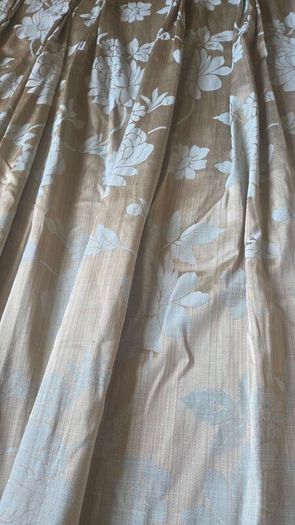 Bronze & Blue Custom Made Curtains and Tie Backs