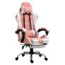 Gaming Chair Computer Chair Ergonomic Office Chair Gamer Chair with Headrest Lumbar Pillow Office Chair Height Adjustable 360 Swivel Foam PVC Faux Leather Pink+White 64 x 67 x 119-127 cm Image 3
