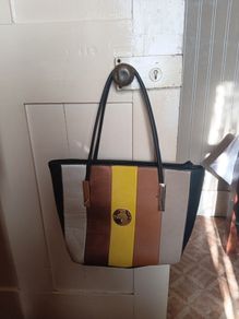mulberry tote leather stripe handbag