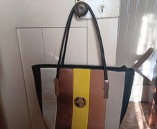 mulberry tote leather stripe handbag
