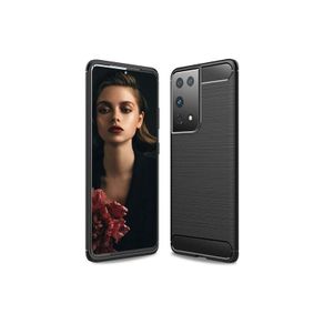 For Samsung Galaxy S21 Ultra Case Cover Carbon Fiber Design Shockproof Black New - FHT34SMK3