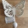 2 x New Lovely 3D Cream Butterfly Hooks Pierced Metal Image 5