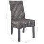 Dining Chairs 4 pcs Brown Kubu Rattan and Mango Wood Image 8