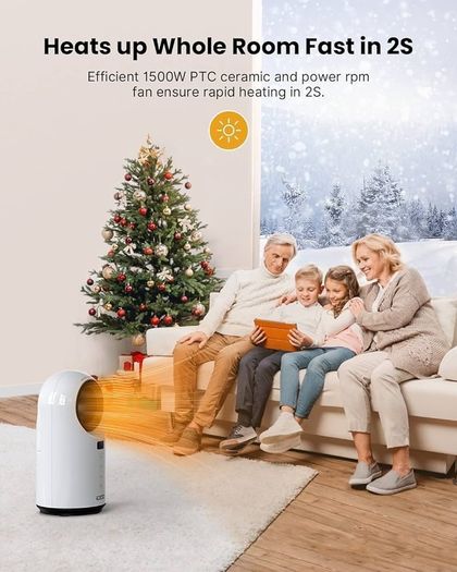 LIMITED TIME DEAL Electric Heater, 1500w Space Heater with 60 Degree Oscillating, Energy Efficient Fan Heater with Thermostat, Overheating & Tip-Over Protection, 12 Hr Timer for Office Home